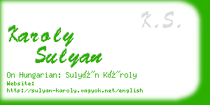 karoly sulyan business card